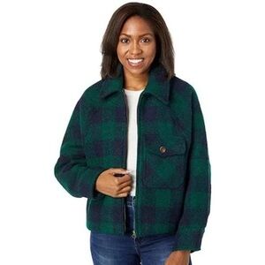 Fossil Green and Blue Plaid Utility Jacket